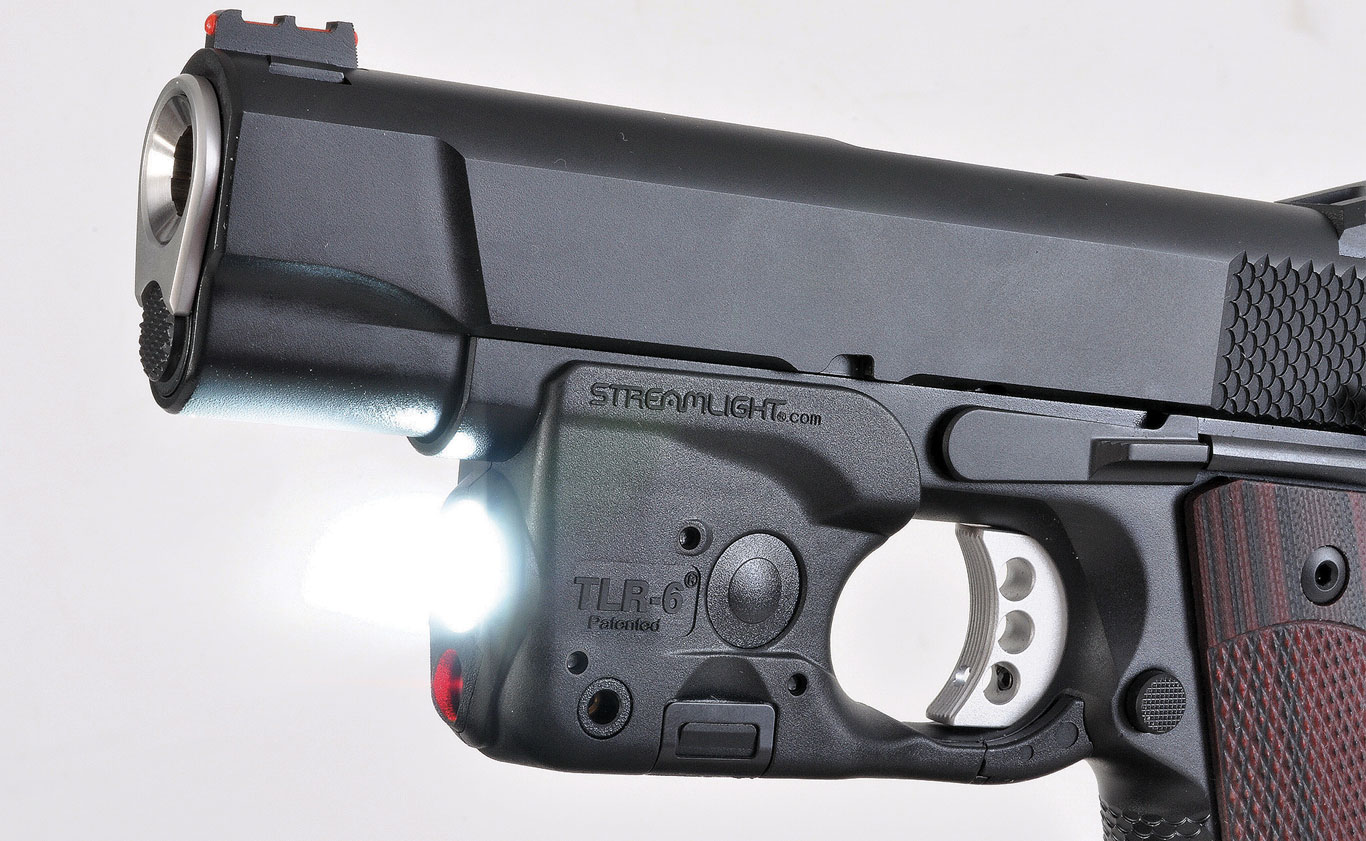 The Streamlight TLR-6 is a combination light/laser designed to fit dozens of compact and subcompact handguns, including 1911s without frame rails.