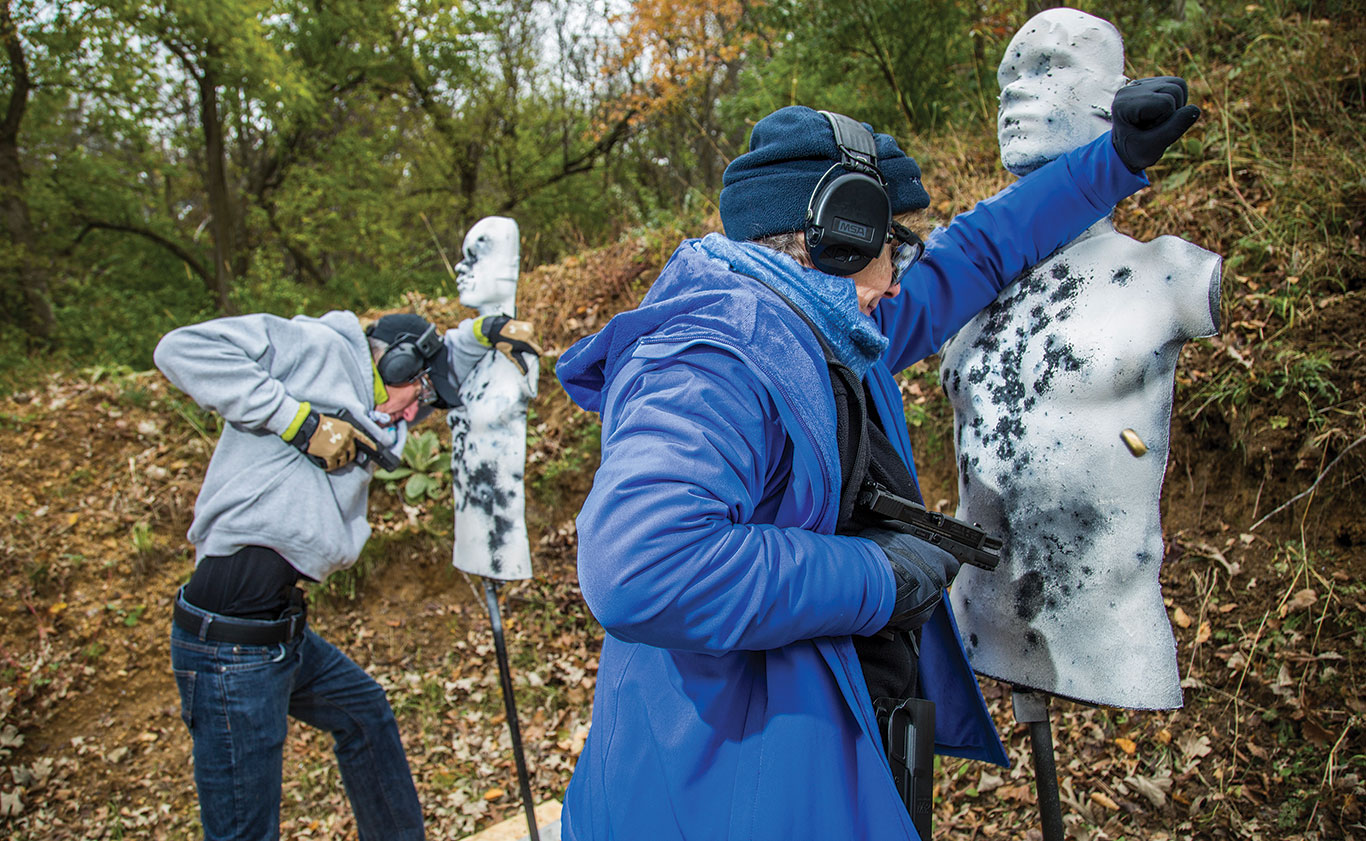 Cold weather garments present obstacles in both drawing and firing, and gloves add another potential hurdle.