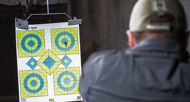 While the official version of the Fade-Back drill uses a 3x5 card, you can shoot it on anything of appropriate size. It’s a great drill to start any training session because it gets you in the mindset of good sight alignment and good trigger control.