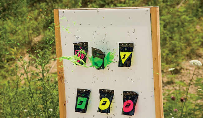 Consider double-stapling the packs so they stay on the target back board.